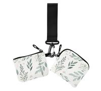 Women's Coin Pouches Card Holder Vintage Flowers Farmhouse White Thin Flat Key Chain Wallet Change Purse with Zipper Coin Pocket for Ladies Girls 2 Pcs, Vintage flowers farmhouse18, 4.13" x 3.51" &