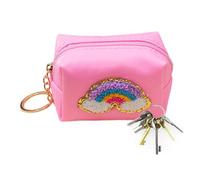 Women's Coin Purse Coin Purse Waterproof Purse with Embroidery Pattern - Multipurpose Waterproof Bag Chain Coin Pouch, Beige, Se référer au descriptif, Refer to Description