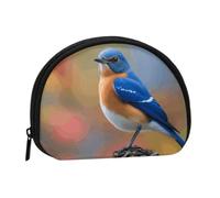 Women's Coin Purse Pouch Eastern Bluebird Wallets,Mini Change Holder with Zipper,Coin Bag Shell Handbags for Gift