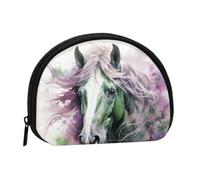 Women's Coin Purse Pouch,Shell Handbags for Women Wallet Mini Change Purse | Small Change Purse With Zipper,Coins Wallet Green Horse Credit Card Holder For Girls Gift