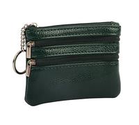 Womens Coin Purse Small Leather Coin Pouch with Key Ring Ladies Purse with 3 Compartments Change Wallet for Women