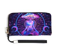 Women's Coin Purse Wallets Large Capacity Zipper Handbag Purse for Girls Ladies Compatible with Meditation Trippy Magic Mushrooms Wallet