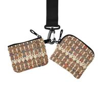 Women's Coin Purses Card Cases, Card Wallet Money Organizer | Mini Fashion, with Zipper Pocket, 2 Pcs, Daily Commuting, Vintage Town Print