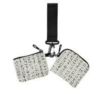 Women's Coin Purses Card Cases Egyptian Grey Beige Small Portable Zipper Cash Coin Purse with Zipper Coin Pocket for Women Men 2 Pcs, Egyptian32, 4.13" x 3.51" & 4.13" x 4.13", Art Deco