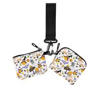 Women's Coin Purses Card Cases Happy Halloween Ghosts Pumpkins Mini Fashion Change Purse Key Holder with Zipper Coin Pocket for Women Men 2 Pcs, Happy Halloween165, 4.13" x 3.51" & 4.13" x 4.13",