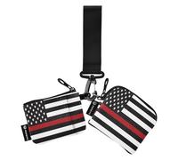 Women's Coin Purses Card Cases Small Portable Identity Card Protector with Keychain for Men Women 2 Packs, Thin Red Line Usa American Honoring Firefighter, 4.13"(L) x 3.5"(W), Travel Accessory