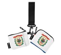 Women's Coin Purses Card Cases Small Portable Identity Card Protector with Keychain for Men Women 2 Packs, West Virginia State Flag WV, 4.13"(L) x 3.5"(W)