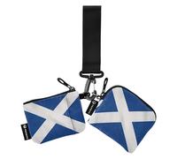 Women's Coin Purses Card Cases Small Portable Identity Card Protector with Keychain for Men Women 2 Packs, Scotland Flag Scottish National Blue, 4.13"(L) x 3.5"(W), Travel Accessory