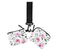 Women's Coin Purses Card Cases Vintage Flowers Farmhouse White Thin Flat Credit Card Wallet Organizer with Zipper Pocket for Men Women 2 Pcs, Vintage flowers farmhouse32, 4.13" x 3.51" & 4.13" x