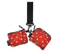 Women's Coin Wallet Card Holder Compact Size ID Card Holders Protector with Wristle Strap for Men Women 2 Pcs, Christmas Decoration Holiday Shiny, 4.13"(L) x 3.5"(W), Travel Accessory