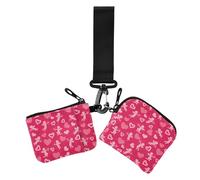 Womens Coin Wallet Card Holder Valentine's Day Love Cupid's Hearts Red Small Portable Zipper Cash Purse with Zipper Coin Pocket for Ladies Girls 2pcs,Valentine Days Love Cupids Amours, Valentine Days