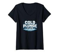 Women's Cold Plunge Club Ice Bath Enthusiast V-Neck T-Shirt