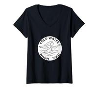 Womens Cold Water Warm Soul | Women’s Cold Water Swimming & Therapy V-Neck T-Shirt