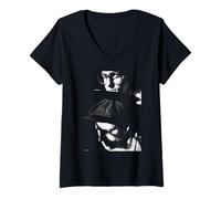 Women's Coldcut Electronic Dance Pioneers Portrait By AJ Barratt V-Neck T-Shirt