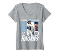 Womens Cole Ragans | Kansas City MLB Baseball Players | MLBCRA203M V-Neck T-Shirt