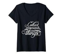 Womens Collect Moments Not Things Travel Outdoor Funny Women Men V-Neck T-Shirt
