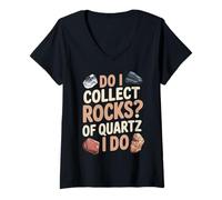 Womens Collect Rocks Gneiss Gems Rock Hunting Geology Geologist V-Neck T-Shirt