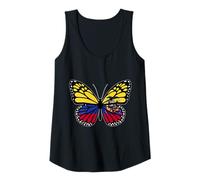 Womens Colombia and Ecuador Mix Butterfly Half Colombian Ecuadorian Tank Top