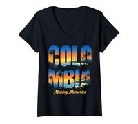 Women's Colombia Travel Souvenir V-Neck T-Shirt