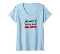Women's Colombian American Heritage Even More Awesome Proud V-Neck T-Shirt