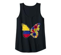 Womens Colombian Girls Roots Colombia Flag Pride Heritage Butterfly Tank Top