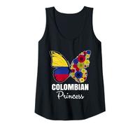 Womens Colombian Princess Butterfly Roots Pride Colombia Heritage Tank Top