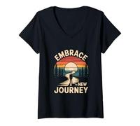 Womens Colon Cancer Surgery Embrace The New Journey V-Neck T-Shirt