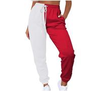 Women's Color Block Sweatpants 2025 Clearance Patchwork Trouser Drawstring Elastic High Waist Joggers Baggy Harem Pants with Multi-Pockets Spring Fall Yoga Jogger Running Hiking Trouser Legging