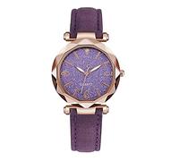 Women's Color Frosted Band Quartz Analog Wrist Watch, Purple, One Size