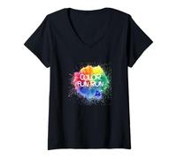 Womens Color Fun Run V-Neck T-Shirt