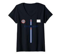 Womens Colorado Flag, Silhouette map of Colorado, state seal V-Neck T-Shirt