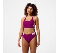 Women's Colorblock High Waist Bikini Bottoms Dark Pink - 2XS Dark Pink 2XS