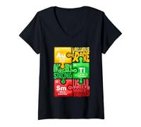 Womens Colorful Autism Element Puzzle V-Neck T-Shirt