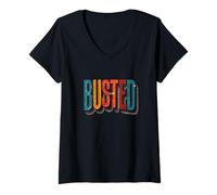Women's Colorful Busted Statement V-Neck T-Shirt