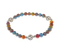 Women's Colorful Stone Yin Yang Tai Chi Fish Yoga Bracelet - Ethnic Style(Color2)