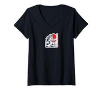 Women's Colossal Cat Kaiju Pizza Lover V-Neck T-Shirt