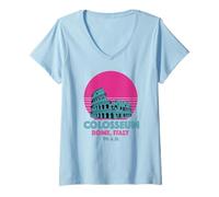 Womens Colosseum Rome Italy Souvenir Flavian Amphitheatre Italian V-Neck T-Shirt