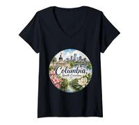 Women's Columbia SC South Carolina USA Capital V-Neck T-Shirt