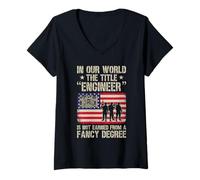 Women's Combat Engineer Sapper Saps V-Neck T-Shirt
