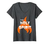 Womens Come Holy Spirit Pentecost T-Shirt V-Neck T-Shirt