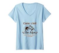 Women's Come Visit The Alps 1 800 Mountainlove Call Now V-Neck T-Shirt