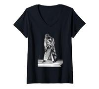 Womens Comedian Sam Kinison Live with Guitar by Michael Grecco V-Neck T-Shirt