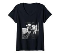 Womens Comedy Duo Eric Morecambe and Ernie Wise Comedians 1973 V-Neck T-Shirt