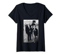 Womens Comedy Duo The Two Ronnies at Buckingham Palace 1978 V-Neck T-Shirt