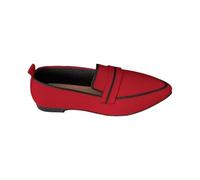 Women's Comfort Breathable Knit Crochet Shoes Pointed Toe Ballet Flat Shoes Women Slip On Close Toe Dress Shoe Lightweight Walking Shoe (Red, 4.5)