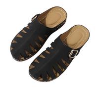 Womens Comfort Extra Wide Fit Chunky Sandals Women's Summer Decorated Sandals Platform Beach Casual Gold Sandles Leather for Women Size 6 Flat (Black,8.5)