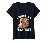 Womens Comfort is A Slow Death Motivation Discipline Growth - V-Neck T-Shirt