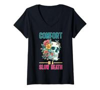 Womens Comfort is A Slow Death Motivation Discipline Growth V-Neck T-Shirt