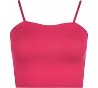Womens Comfort Lifting Low Back Bra Cami Bralette Bra Ladies Ultra Crop Top Bra Yoga Sport Bra Comfort Yoga Top Bra Fuchsia