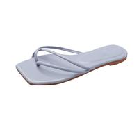 Women's Comfort Open Toe Flat Sandals Women's Summer Slippers With A Single Strap Casual Flat Bottom Outer Wear Thin Strap Slippers Gold for Womens Sliders Size 5 UK (Blue,4)